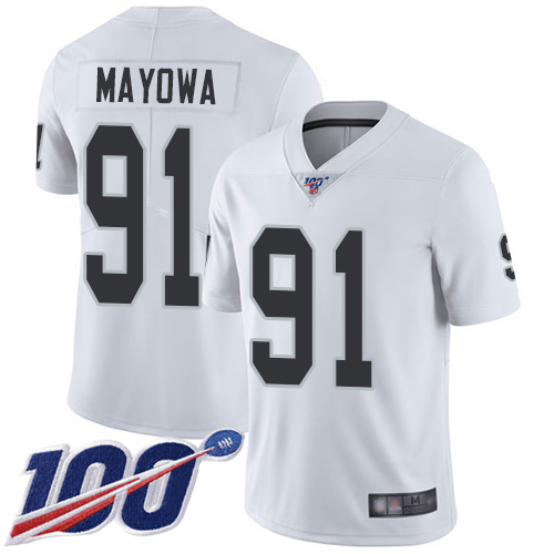 Men Oakland Raiders Limited White Benson Mayowa Road Jersey NFL Football 91 100th Season Vapor Jersey